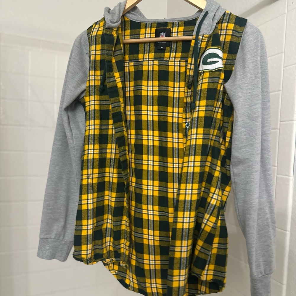 Packers Hoodie Medium Button-Up Structured Fit